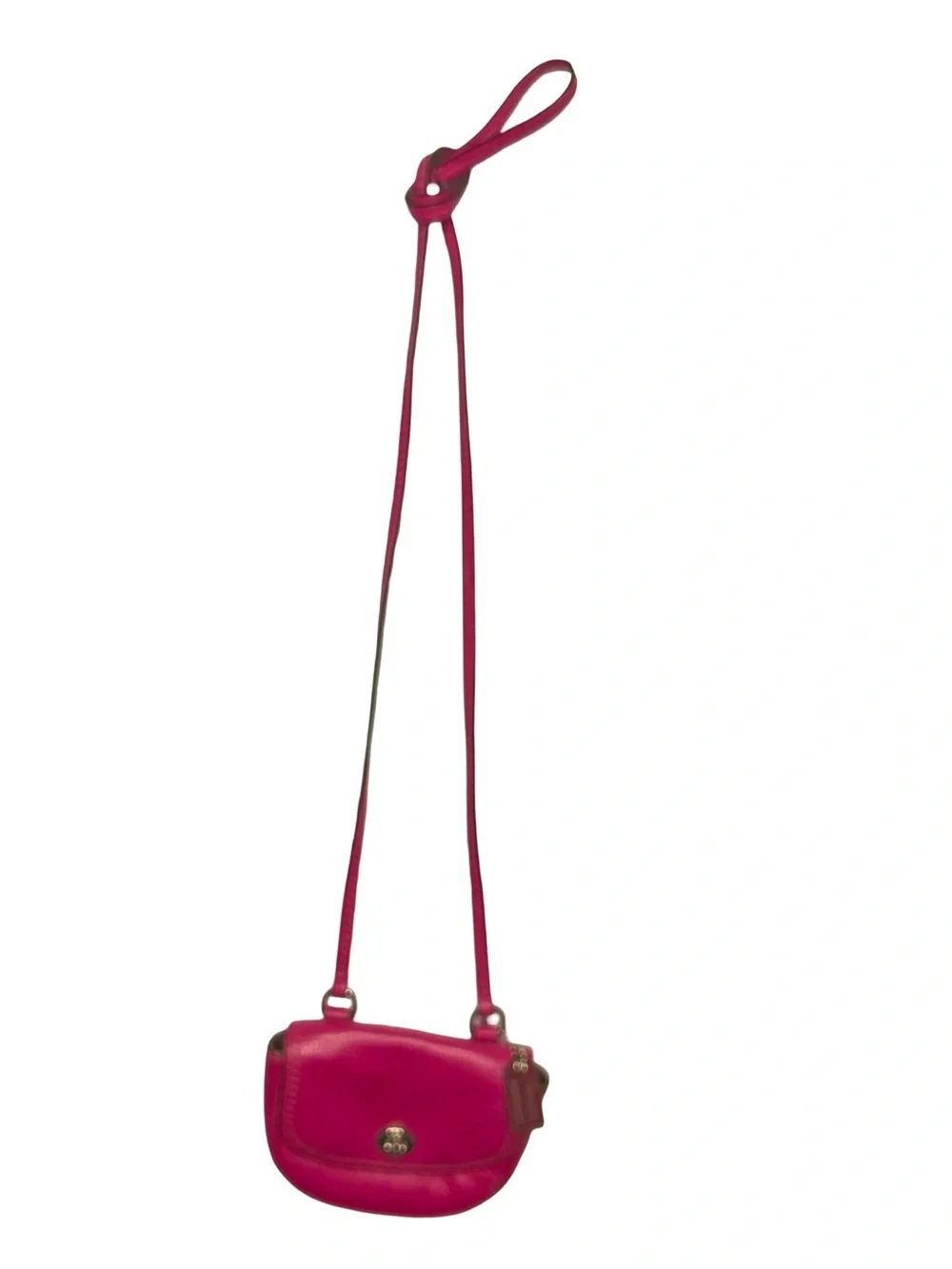 Coach Magenta Leather Crossbody Mini Saddle Bag